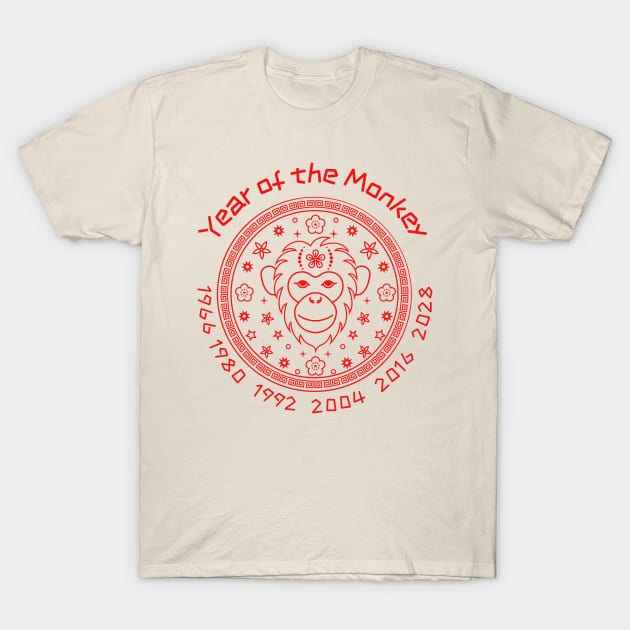 Chinese Year of the Fire Monkey T-Shirt by Souls.Print